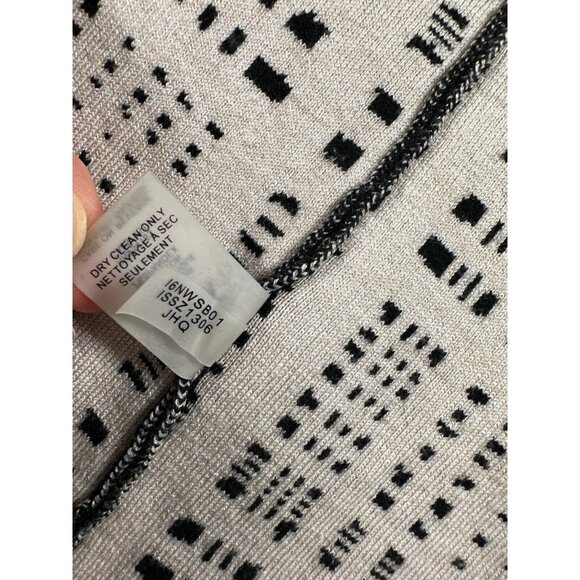 Ivanka Trump Womens Small Black Cream Open Front Cardigan Long Sleeve Abstract - Picture 14 of 16